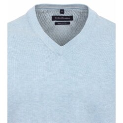 CASAMODA Herren Pullover V-Neck Regular Pima-Baumwolle Hellblau