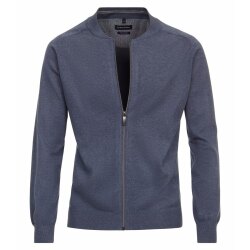CASAMODA Herren Strickjacke Zipper Regular Baumwolle Blau