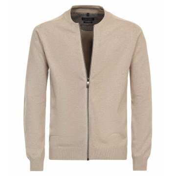 CASAMODA Herren Strickjacke Zipper Regular Baumwolle Beige
