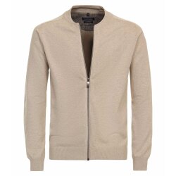 CASAMODA Herren Strickjacke Zipper Regular Baumwolle Beige
