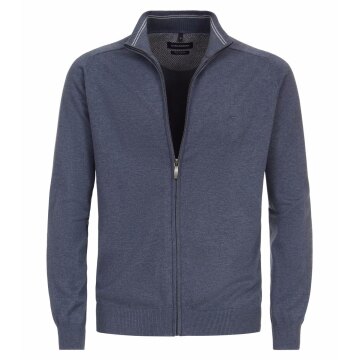 CASAMODA Herren Strickjacke Zipper Regular Baumwolle Blau