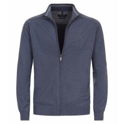 CASAMODA Herren Strickjacke Zipper Regular Baumwolle Blau
