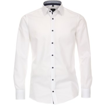 VENTI Herren Businesshemd Langarm Kent Modern-Fit Weiß
