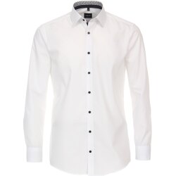 VENTI Herren Businesshemd Langarm Kent Modern-Fit Weiß