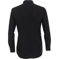 VENTI Herren Businesshemd Langarm Kent Modern-Fit Schwarz