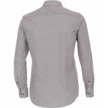 SALE VENTI Herren Businesshemd Langarm Kent Modern-Fit Braun