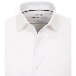 VENTI Herren Businesshemd Langarm Kent Body-Fit Jerseyflex Weiß