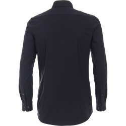 VENTI Herren Businesshemd Langarm Body-Fit Jerseyflex Marine