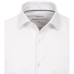 VENTI Herren Businesshemd Langarm Modern-Fit Jerseyflex Weiß