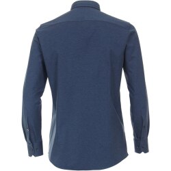 VENTI Herren Businesshemd Langarm Modern-Fit Jerseyflex Blau