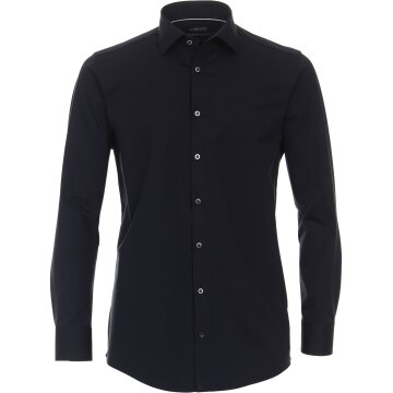 VENTI Herren Businesshemd Langarm Modern-Fit Jerseyflex Marine