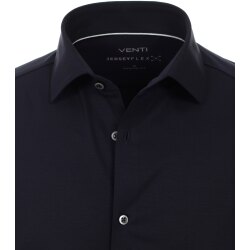 VENTI Herren Businesshemd Langarm Modern-Fit Jerseyflex Marine