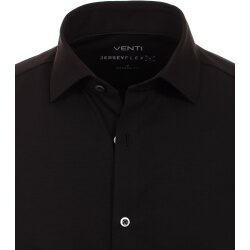 VENTI Herren Businesshemd Langarm Modern-Fit Jerseyflex Schwarz