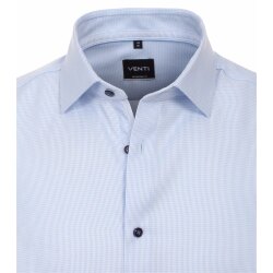VENTI Herren Businesshemd Langarm Kent Modern-Fit Twill Hellblau