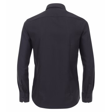 VENTI Herren Businesshemd Langarm Kent Modern-Fit Twill Schwarz