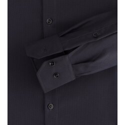 VENTI Herren Businesshemd Langarm Kent Modern-Fit Twill Schwarz