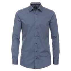 VENTI Herren Businesshemd Langarm Kent Body-Fit Blau