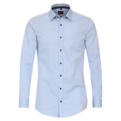 VENTI Herren Businesshemd Langarm Kent Body-Fit Hellblau
