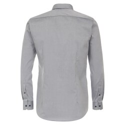 VENTI Herren Businesshemd Langarm Kent Body-Fit Silber