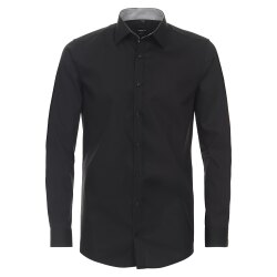 VENTI Herren Businesshemd Langarm Kent Body-Fit Schwarz