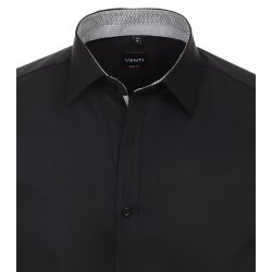 VENTI Herren Businesshemd Langarm Kent Body-Fit Schwarz