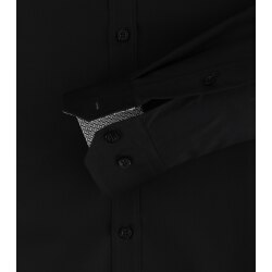 VENTI Herren Businesshemd Langarm Kent Body-Fit Schwarz