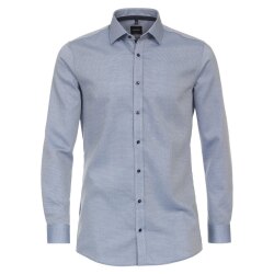 VENTI Herren Businesshemd Langarm Kent Body-Fit Blau