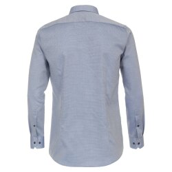 VENTI Herren Businesshemd Langarm Kent Body-Fit Blau