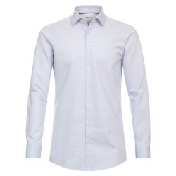 VENTI Herren Businesshemd Langarm Kent Jersey Hellblau