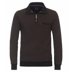 CASAMODA Herren Sweat-Troyer Zipper Regular Baumwolle Braun