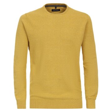 CASAMODA Herren Pullover Langarm Rundhals Regular-Fit Gelb
