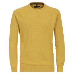 CASAMODA Herren Pullover Langarm Rundhals Regular-Fit Gelb