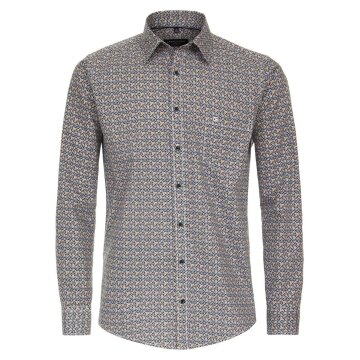 CASAMODA Herren Freizeithemd Langarm Casual-Fit Gelb gemustert