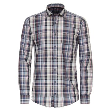 CASAMODA Herren Freizeithemd Langarm Kent Casual-Fit Blau kariert