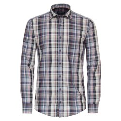 CASAMODA Herren Freizeithemd Langarm Kent Casual-Fit Blau...