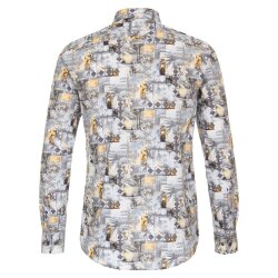 CASAMODA Herren Freizeithemd Langarm Casual-Fit Blau...