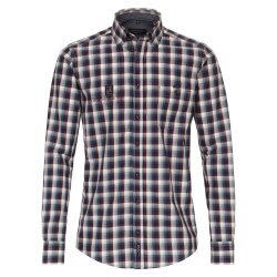 CASAMODA Herren Freizeithemd Langarm Casual-Fit Rot kariert