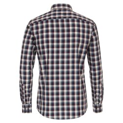 CASAMODA Herren Freizeithemd Langarm Casual-Fit Rot kariert
