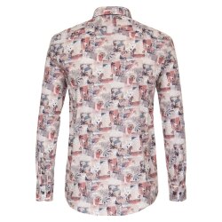 CASAMODA Herren Freizeithemd Langarm Casual-Fit Rot...