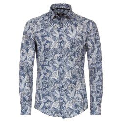 CASAMODA Herren Freizeithemd Langarm Casual-Fit Blau...
