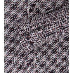 CASAMODA Herren Freizeithemd Langarm Comfort-Fit Rot gemustert