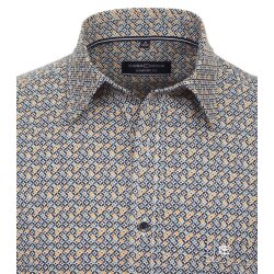CASAMODA Herren Freizeithemd Langarm  Comfort-Fit Gelb gemustert