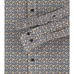 CASAMODA Herren Freizeithemd Langarm  Comfort-Fit Gelb gemustert