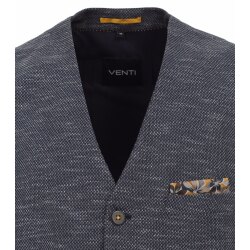 VENTI Herren Weste City V-Ausschnitt Casual Blau meliert