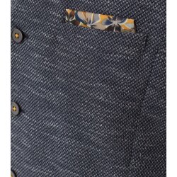 VENTI Herren Weste City V-Ausschnitt Casual Blau meliert