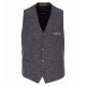 VENTI Herren Weste City V-Ausschnitt Casual Blau meliert
