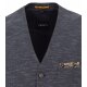 VENTI Herren Weste City V-Ausschnitt Casual Blau meliert