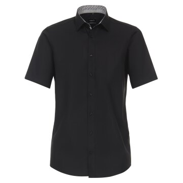 VENTI Herren Businesshemd Kurzarm Kent Modern-Fit Schwarz
