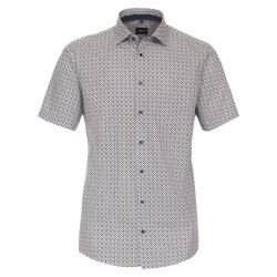 VENTI Herren Businesshemd Kurzarm Kent Modern-Fit Braun...