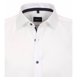 VENTI Herren Businesshemd Kurzarm Kent Modern-Fit Weiß Struktur